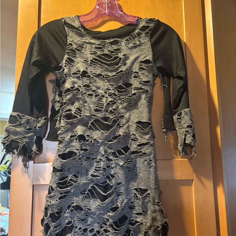 Kids Distressed Gray and Black Costume